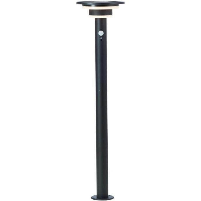 Brilliant BRI4004353437892 Poste de exterior GARVINA LED Solar con Detector de Movimiento, Acero Inoxidable y Plástico, 4W, Negro 1