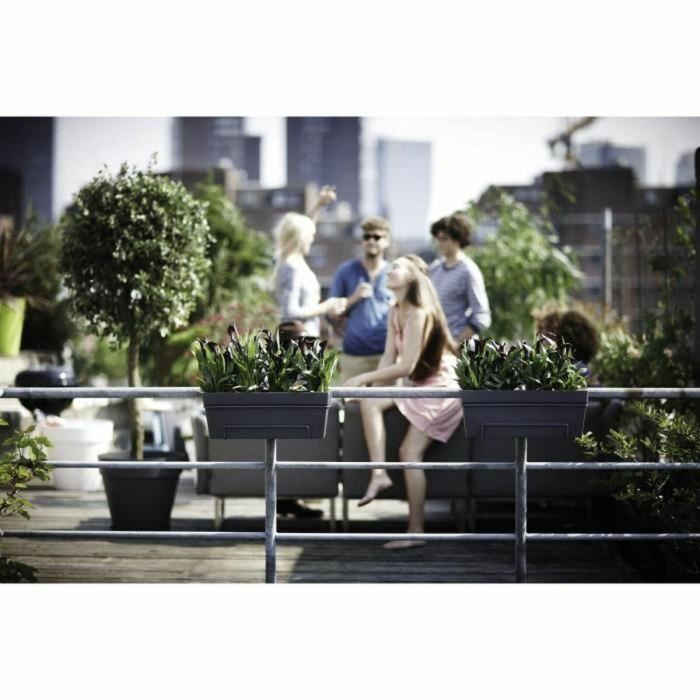 Elho Macetero Jardinera Loft Urban Allin1 con Soporte Integrado para Balcón y Sistema de Autorriego | 50 cm Gris Antracita 1 Elho Macetero Jardinera Loft Urban Allin1 con Soporte Integrado para Balcón y Sistema de Autorriego | 50 cm Gris Antracita 1