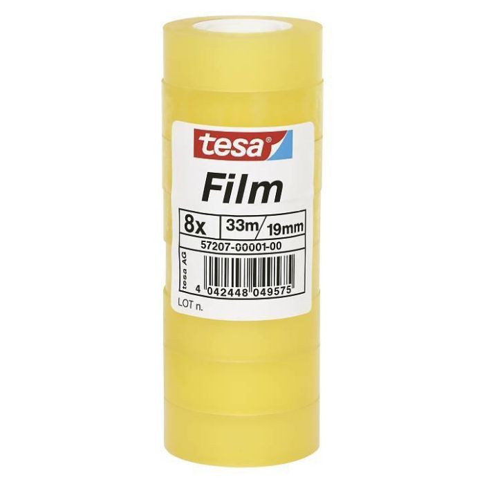Tesa Film Cinta Adhesiva Transparente Standard Shrink Tower Rollo 19 mm X 33M Torre 8 Ud Tesa Film Cinta Adhesiva Transparente Standard Shrink Tower Rollo 19 mm X 33M Torre 8 Ud