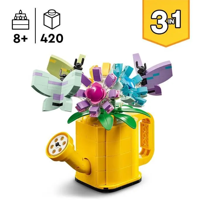 Lego 31149 Creator 3en1 Flores en la Regadera Juguete Infantil con Regadera Ramo de Flores y 2 Pajaros 1