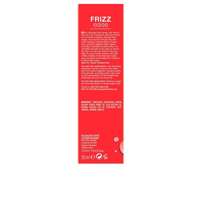 John Frieda FRIZZ-EASE Serum Original Todo-en-1 Antiencrespamiento y Brillo con Protección Calor 50 ml