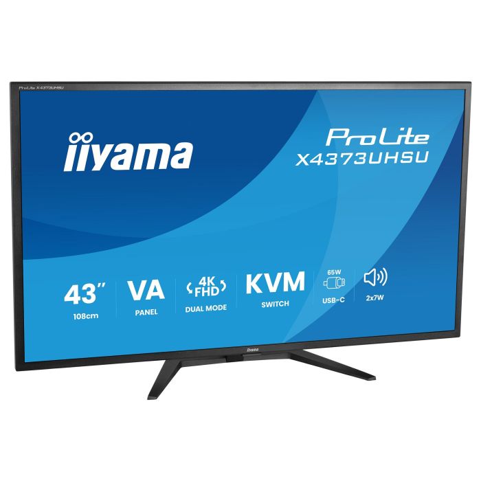 Iiyama ProLite X4373UHSU-B2 Monitor 43" (108 cm) 4K Ultra HD 3840x2160 VA, 60Hz, HDR10, USB-C 95W, Altavoces 14W, Negro 9