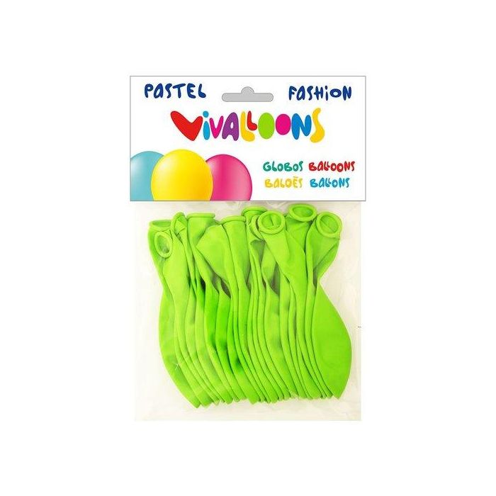 Blanca Globos 100% látex biodegradable verde pistacho, redondos para fiestas, bolsa de 20 unidades