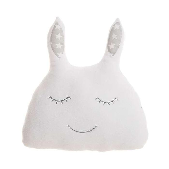 Cojín/parachoques cuna conejo polar blanco 36 x 34 cm