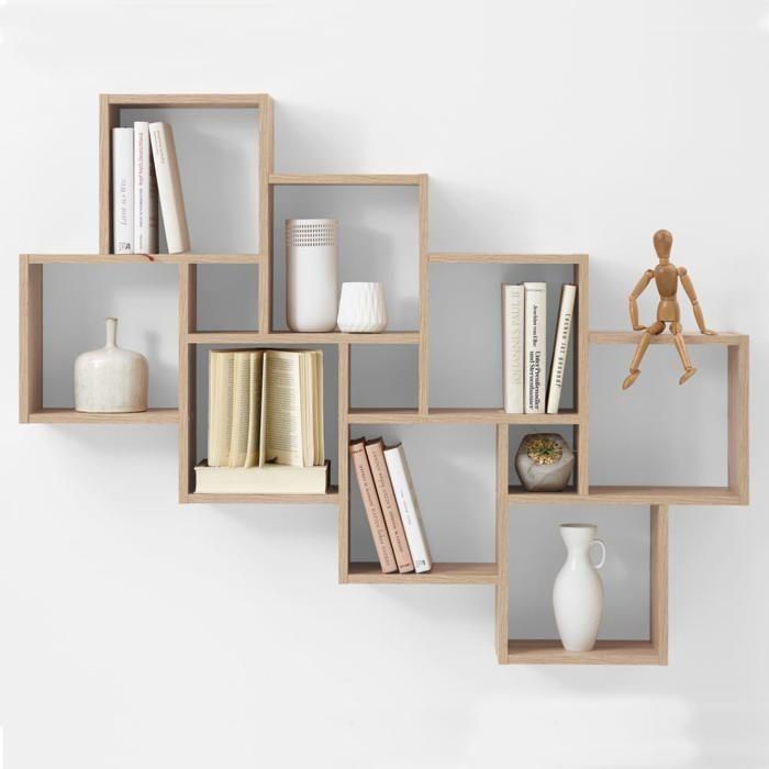 Estante de pared LAURIO 3 - Decoración en roble - L94,5 x H120,8 x P15,7 cm - Hecho en Alemania 2 Estante de pared LAURIO 3 - Decoración en roble - L94,5 x H120,8 x P15,7 cm - Hecho en Alemania 2