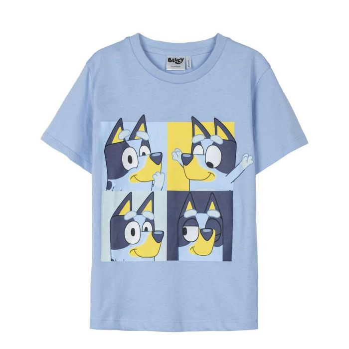 Camiseta de Manga Corta Infantil Bluey Azul claro 0 Camiseta de Manga Corta Infantil Bluey Azul claro 0