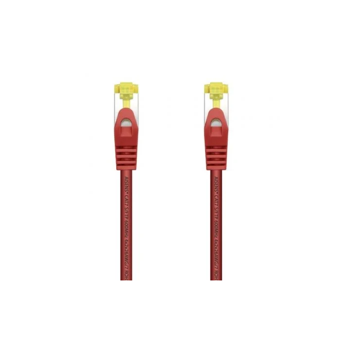 AISENS - CABLE DE RED LATIGUILLO RJ45 LSZH CAT.7 600 MHZ S/FTP PIMF AWG26, ROJO, 1.0M