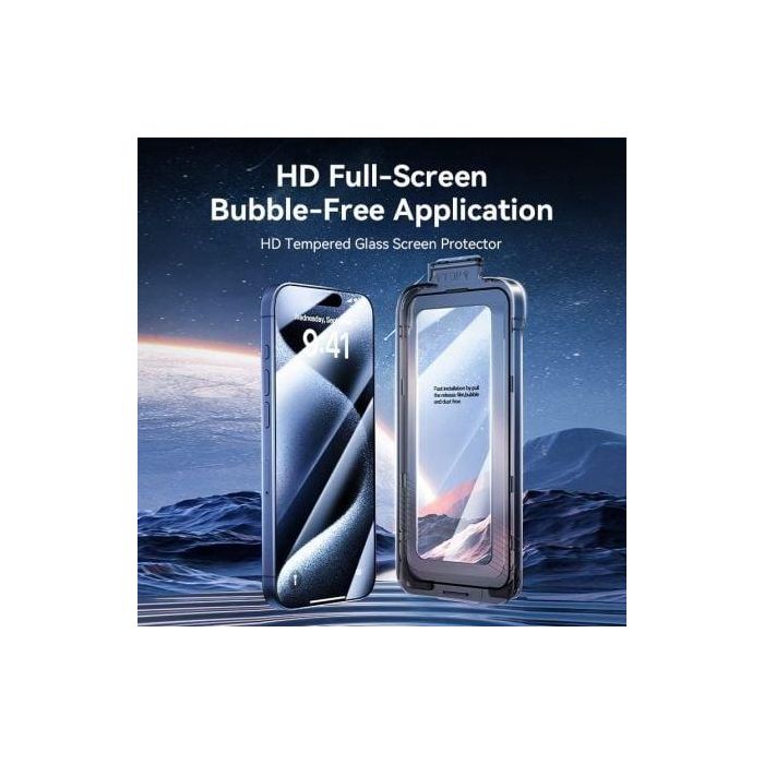 Protector de Pantalla de Cristal Templado Vention KUJTCA-10 para iPhone 15 + Herramienta de Instalación Antipolvo 1 Protector de Pantalla de Cristal Templado Vention KUJTCA-10 para iPhone 15 + Herramienta de Instalación Antipolvo 1