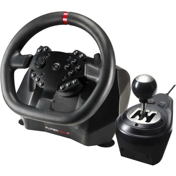 Subsonic GS950-X Volante de Carreras 900° con Palanca de Cambios Manual, 3 Pedales y Levas 1