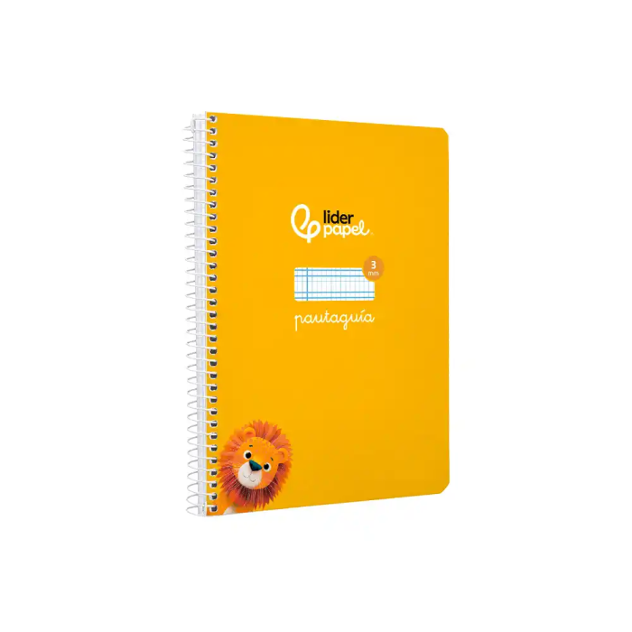 Liderpapel Cuaderno espiral Pautaguía A5 tapa blanda 40 hojas cuadro pautado 3mm color amarillo 4