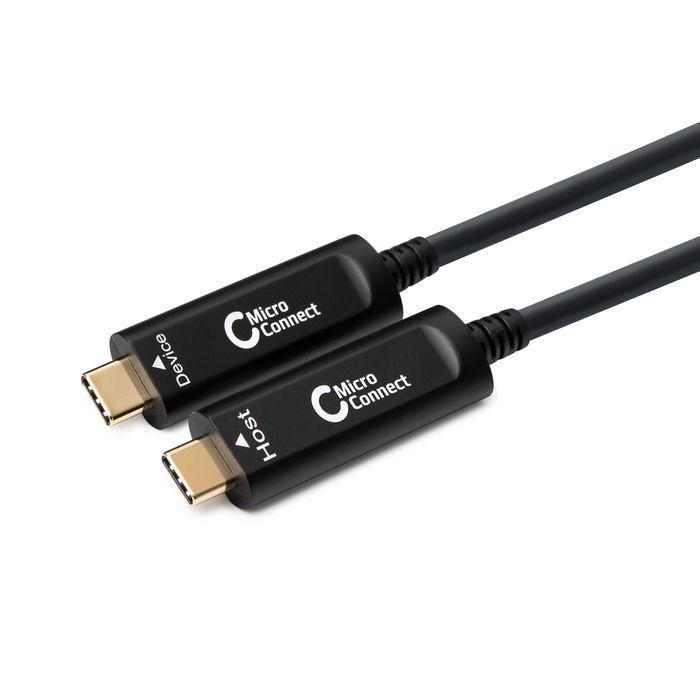 MicroConnect Premium Optic Fiber USB-C 3.2 Gen 2 Cable, 10m, Data & Sync Cable.NO VIDEO. MicroConnect Premium Optic Fiber USB-C 3.2 Gen 2 Cable, 10m, Data & Sync Cable.NO VIDEO.