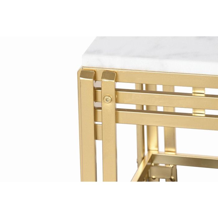 Mesa de Centro DKD Home Decor Metal Aluminio Mármol 80 x 40 x 40 cm 1 Mesa de Centro DKD Home Decor Metal Aluminio Mármol 80 x 40 x 40 cm 1
