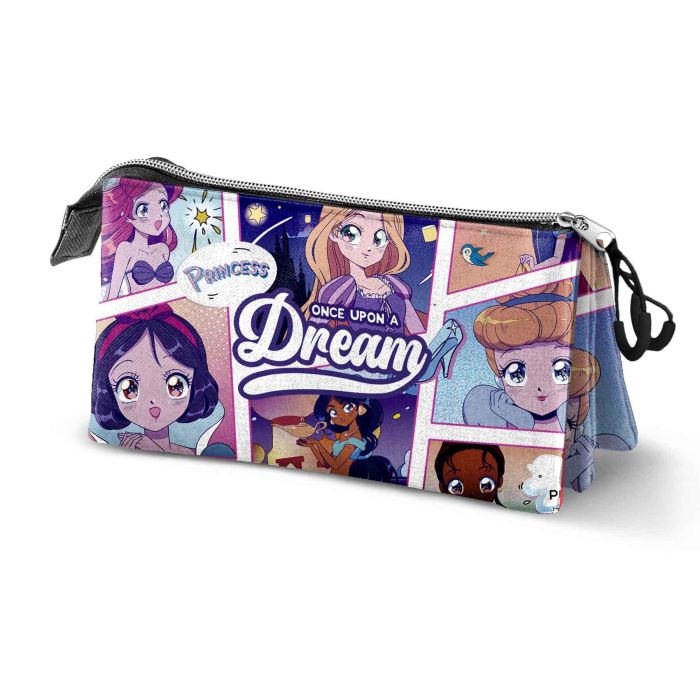 Estuche Portatodo Triple Comic Disney Princesas Multicolor