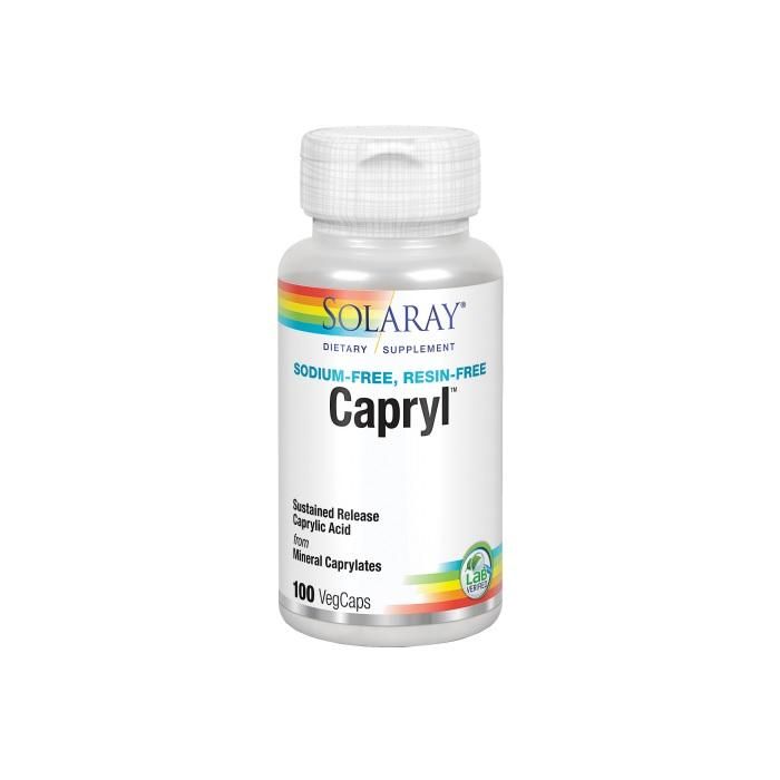 SOLARAY Ácido Caprílico 360mg Capryl Tm 100 Cápsulas Vegetales Suplemento Vegano
