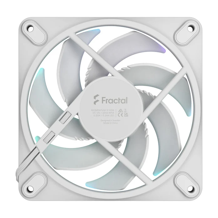 Fractal Design FRA7340172708896 Ventilador PC Momentum 12 Blanco con Anillo de Luz ARGB Gen 2, Control PWM y FDB 4 Fractal Design FRA7340172708896 Ventilador PC Momentum 12 Blanco con Anillo de Luz ARGB Gen 2, Control PWM y FDB 4