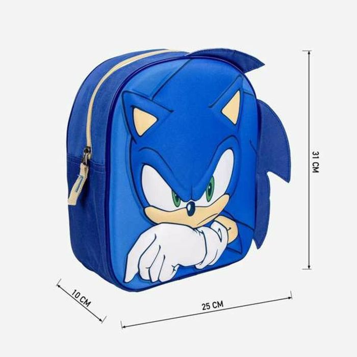 Mochila infantil 3D aplicaciones sonic 22.0 x 27.0 x 1.0 cm 1