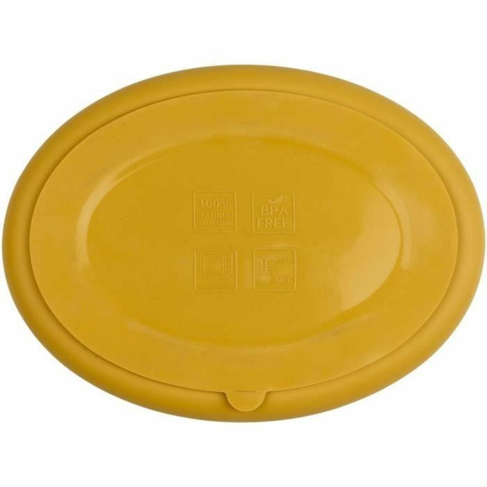Thermobaby Plato con Ventosa THE3023191595497 - Silicona, Compartimentado, Antideslizante - Amarillo Miel 3