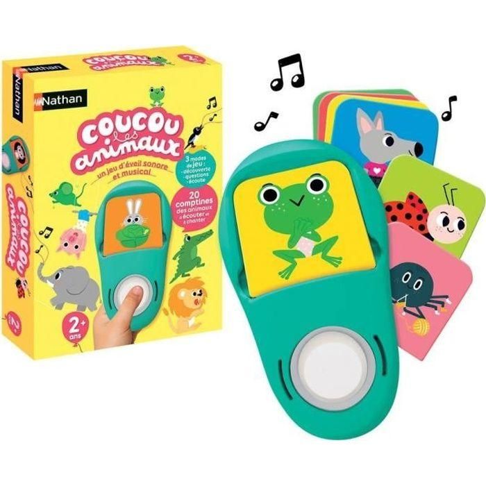 Nathan Juego Electrónico Hello Animals para Aprender 20 Canciones Infantiles sobre Animales con 20 Cartas y 3 Modos de Juego +2 Años Nathan Juego Electrónico Hello Animals para Aprender 20 Canciones Infantiles sobre Animales con 20 Cartas y 3 Modos de Juego +2 Años