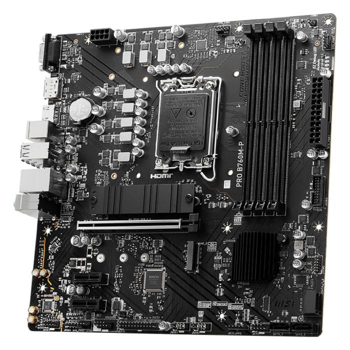 MSI PRO B760M-P Placa Base para PC, mATX, Socket LGA 1700, DDR5-SDRAM