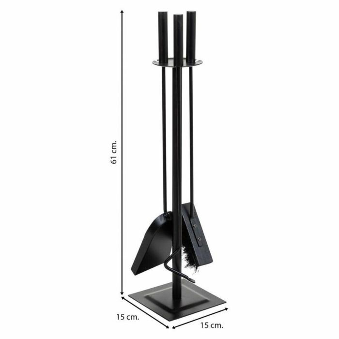 Utensilios para Chimenea Alexandra House Living Negro Hierro 15 x 61 x 15 cm 3