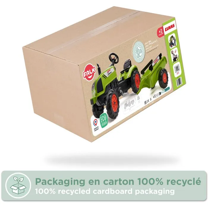 Falk Tractor de Pedales Claas Arion con Remolque para Niños de 2 a 5 Años 5