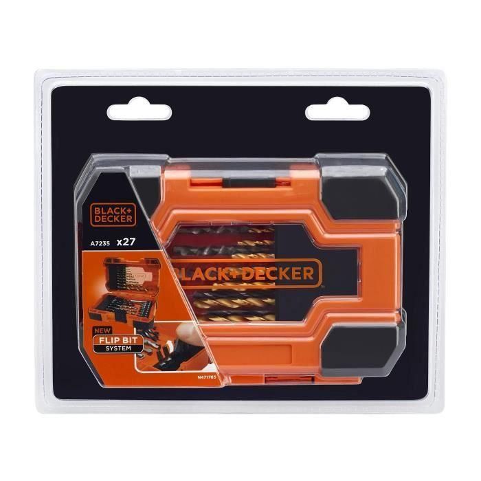 Black+Decker A7235 Kit 27 Accesorios Taladro y Atornillador: Brocas Madera, Hormigón, HSS-TiN y Puntas Destornillador 2 Black+Decker A7235 Kit 27 Accesorios Taladro y Atornillador: Brocas Madera, Hormigón, HSS-TiN y Puntas Destornillador 2
