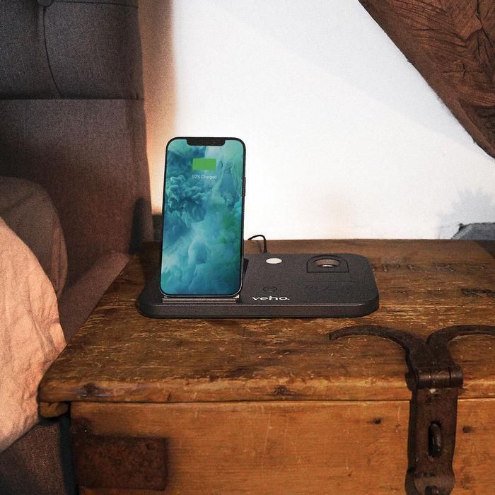 Veho The DS-7 Qi Wireless universal multi-charging station has a compact foldable design. 10 Veho The DS-7 Qi Wireless universal multi-charging station has a compact foldable design. 10
