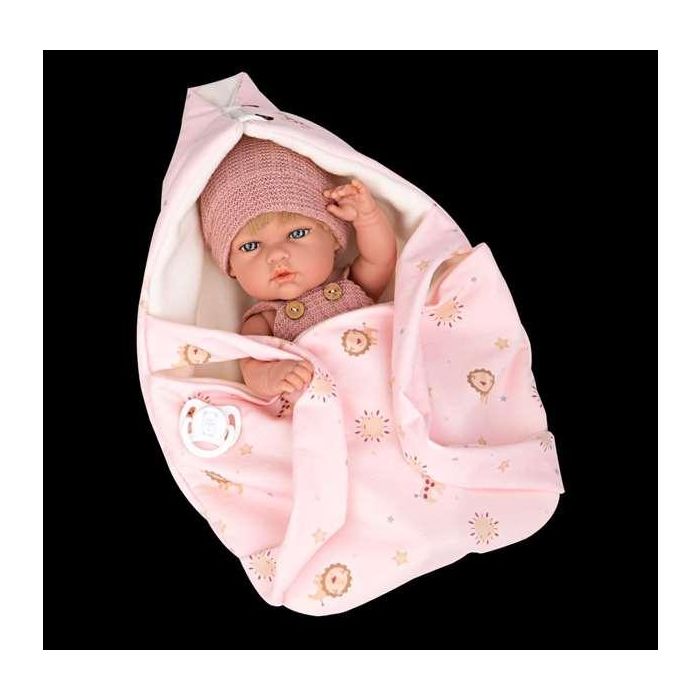 Muñecas Arias Muñeca 30 cm Natal Rosa C/Portabebe Cuerpo Vinyl Niña