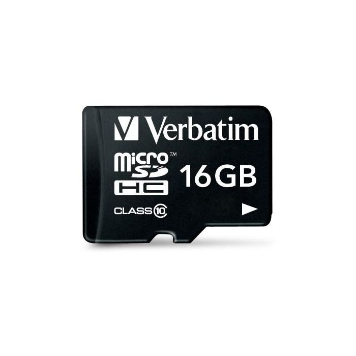 Verbatim MicroSDHC 16GB Clase 10 Tarjeta de Memoria de Alta Velocidad para Smartphones, GPS y Cámaras con Adaptador SD 1
