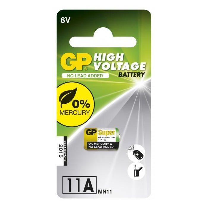 GP 11A Batería Alcalina de Alto Voltaje, Paquete de 1, para Controles Remotos, Acceso sin Llave, Foto y Otros Aparatos Electrónicos