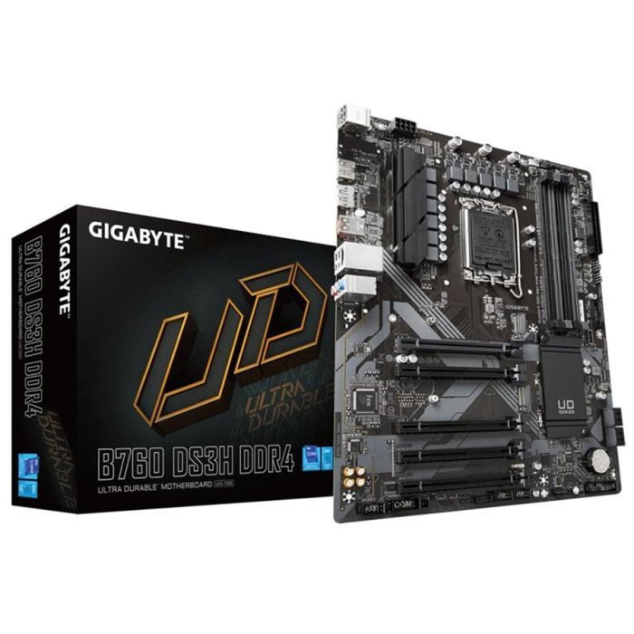 Gigabyte 9MB76DS34-00-10 Placa Base B760 DS3H DDR4 Socket 1700 para Intel 13a/12a Gen, ATX, 4x DIMMs, 2x M.2 PCIe 4.0, USB 3.2 Gen 2x2, HDMI/DP Gigabyte 9MB76DS34-00-10 Placa Base B760 DS3H DDR4 Socket 1700 para Intel 13a/12a Gen, ATX, 4x DIMMs, 2x M.2 PCIe 4.0, USB 3.2 Gen 2x2, HDMI/DP