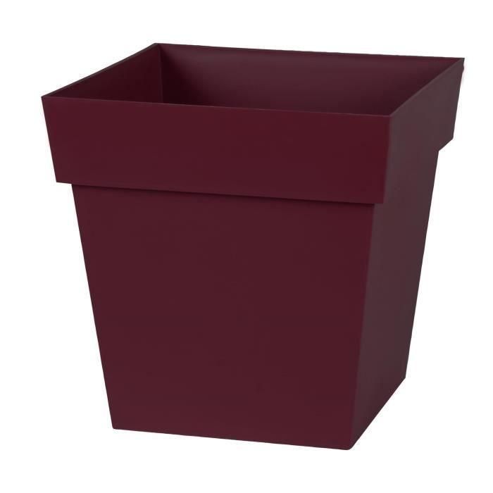 EDA TUSCANY Macetero Cuadrado 32 cm - Volumen 22 L - 32 x 32 x 32 cm - Rojo burdeos 1 EDA TUSCANY Macetero Cuadrado 32 cm - Volumen 22 L - 32 x 32 x 32 cm - Rojo burdeos 1