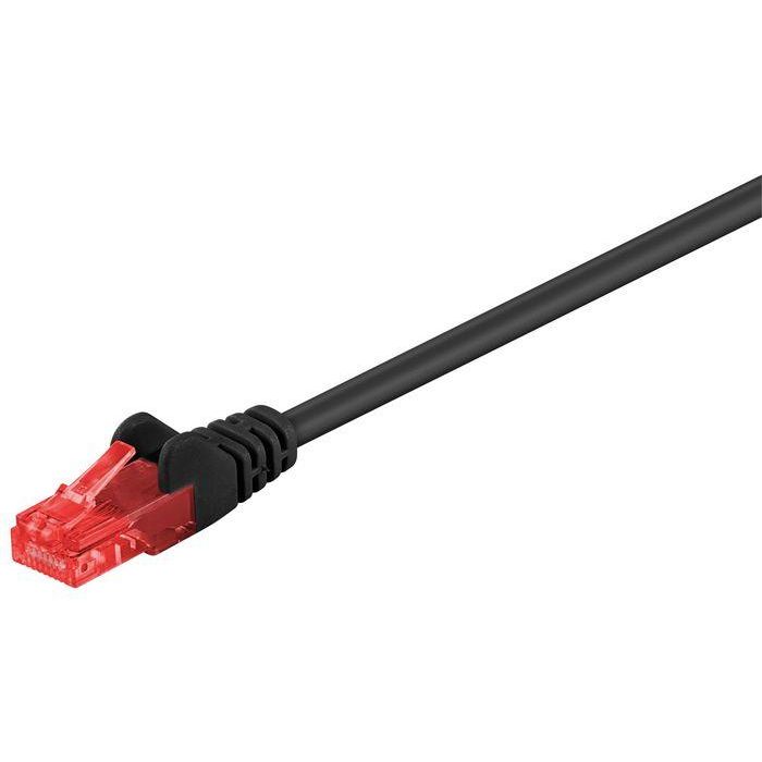 MicroConnect Cable de Red U/UTP CAT6 de 2m, Negro - Conexión Ethernet para Switch/Router
