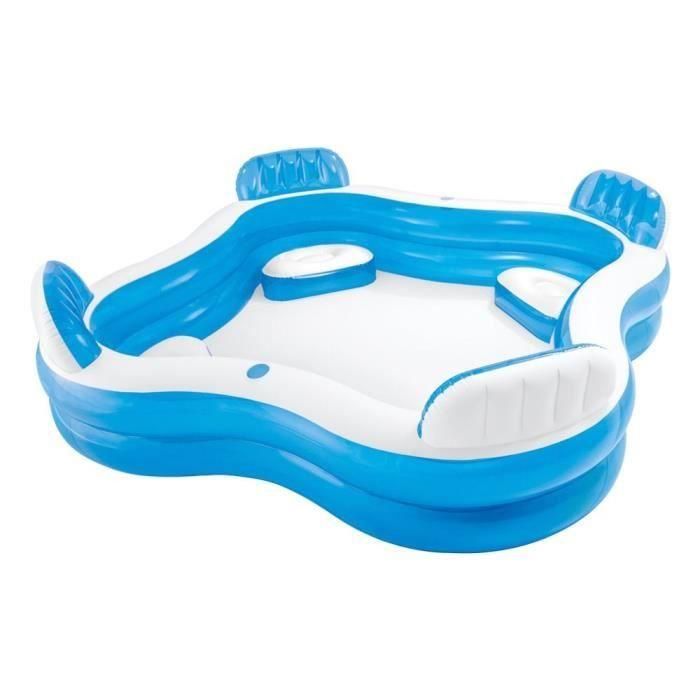 Intex Piscina Hinchable con 4 Asientos, Capacidad 990 Litros, 229x229x66 cm de PVC 4 Intex Piscina Hinchable con 4 Asientos, Capacidad 990 Litros, 229x229x66 cm de PVC 4