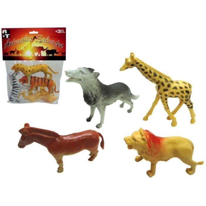 Figuras animales selva en bolsa 4 unidades 20,5x28x3 cm