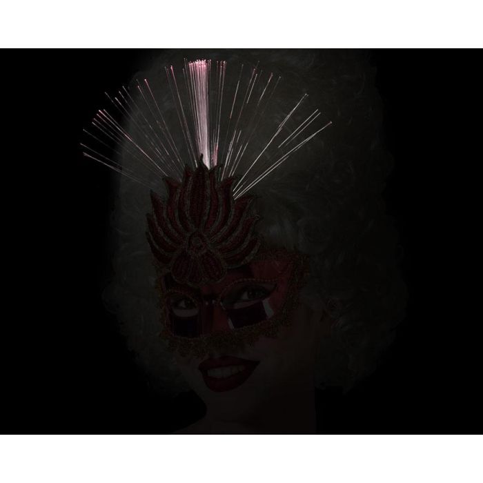 Máscara Veneciana Antifaz Rojo Brillante con Plumas y Strass para Fiestas Nocturnas y Carnaval 1 Máscara Veneciana Antifaz Rojo Brillante con Plumas y Strass para Fiestas Nocturnas y Carnaval 1