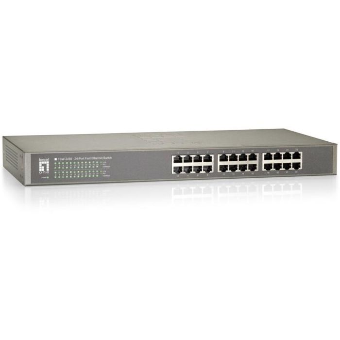 LevelOne Switch No Administrado FSW-2450 de 24 Puertos Fast Ethernet (10/100) Montaje en Rack 0 LevelOne Switch No Administrado FSW-2450 de 24 Puertos Fast Ethernet (10/100) Montaje en Rack 0
