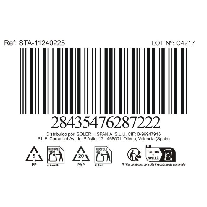 Inde Plato Llano Negro Arosa Serie Clara 27 cm Ø, Pieza de 20 cm, 850 g (12 Unidades)