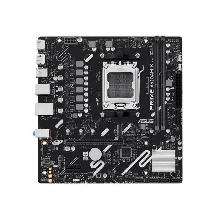 Asus Placa Base PRIME A620AM-K 90MB1GX0-M0EAY0, AMD AM5 DDR5 Micro ATX para PC con 128GB de Memoria