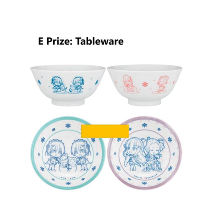 Ichiban Kuji Lotería Re Zero Girls Figura Echidna, Figura Rem, Figura Beatrice, Bandera, Pack Taza y Bol, Figuras Acrílicas, Figuras Chocokko 5