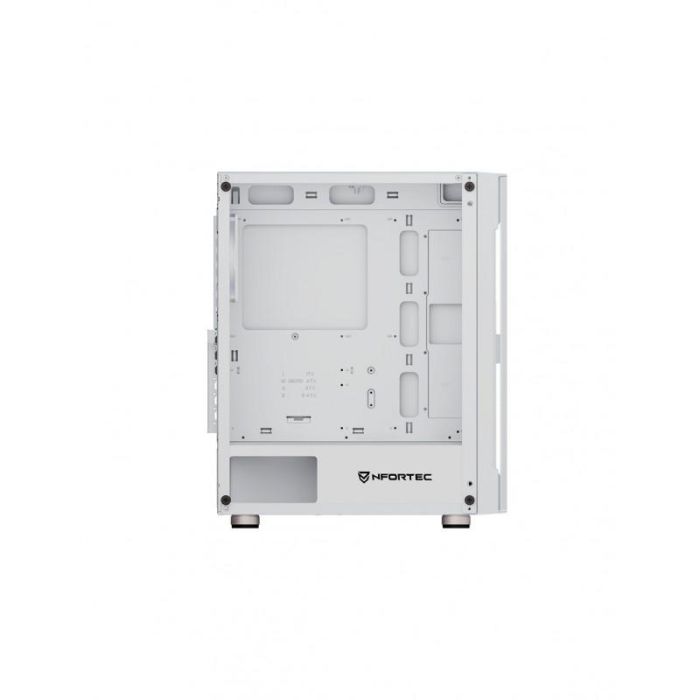 Nfortec Azir ATX Caja PC Gaming Semitorre Blanca con Panel de Cristal Templado y Ventiladores ARGB 1
