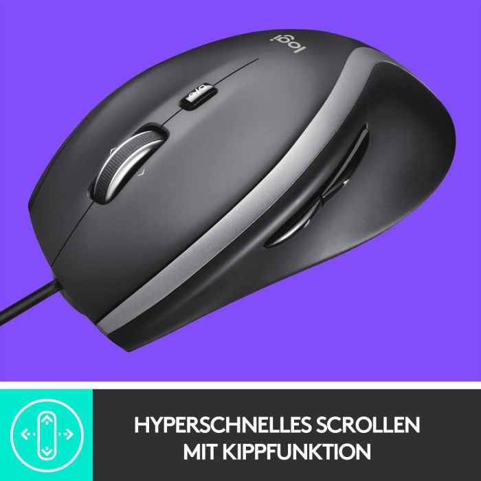 Logitech M500s Ratón con Cable Avanzado USB-A Negro, Desplazamiento Hiperrápido, DPI Ajustable 400-4000, 7 Botones Personalizables 5 Logitech M500s Ratón con Cable Avanzado USB-A Negro, Desplazamiento Hiperrápido, DPI Ajustable 400-4000, 7 Botones Personalizables 5