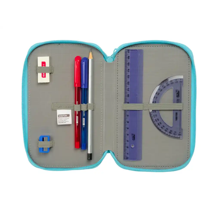 Safta Plumier Escolar Triple Cremallera 37 Piezas Reciclado Moos Fiori 195x125x55 mm 3