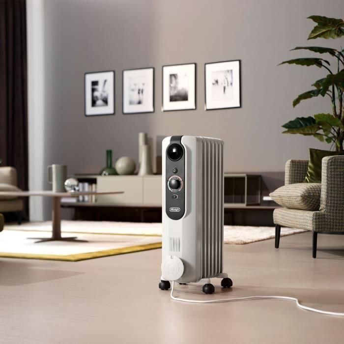 Radiador de aceite - DELONGHI - 1500 W - Hasta 45 m² - Móvil - Función antihielo - Gris 1 Radiador de aceite - DELONGHI - 1500 W - Hasta 45 m² - Móvil - Función antihielo - Gris 1