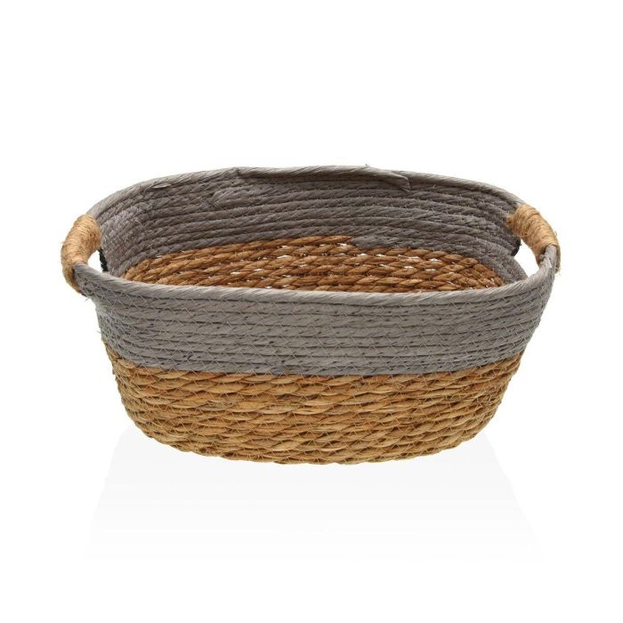 Cesta con asas gris M Versa 23x15x31 cm - Alga y papel (2 Unidades) Cesta con asas gris M Versa 23x15x31 cm - Alga y papel (2 Unidades)