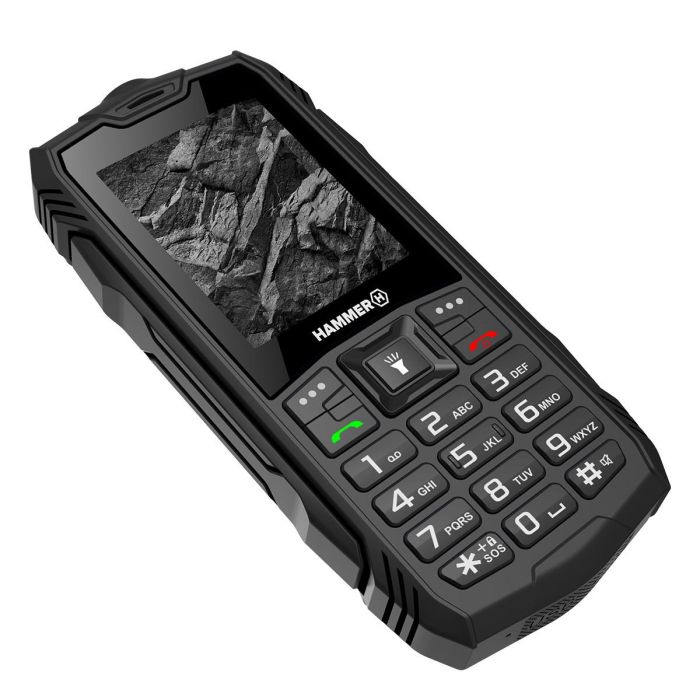 Hammer Rock - Teléfono Móvil Rugerizado IP68 Resistente Agua/Polvo 2.4", Dual SIM, Batería 1800 mAh, Linterna Potente, MicroSD 32 GB, Color Negro Hammer Rock - Teléfono Móvil Rugerizado IP68 Resistente Agua/Polvo 2.4", Dual SIM, Batería 1800 mAh, Linterna Potente, MicroSD 32 GB, Color Negro