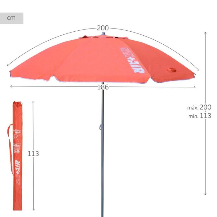 Sombrilla Aktive UV50 Ø 200 cm Coral Poliéster Aluminio 200 x 198 x 200 cm (6 Unidades) 3 Sombrilla Aktive UV50 Ø 200 cm Coral Poliéster Aluminio 200 x 198 x 200 cm (6 Unidades) 3