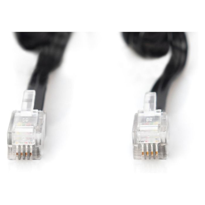 Digitus UAE Modular Spiral-Anschlusskabel Cable espiral modular RJ10 a RJ10 Negro Macho Macho 2 m
