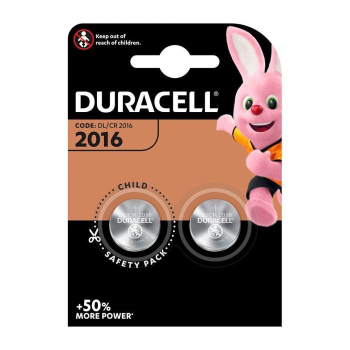 Duracell Pila Botón Litio CR2016 3V Ø20x1.6mm Blíster 2 Unidades Duracell Pila Botón Litio CR2016 3V Ø20x1.6mm Blíster 2 Unidades