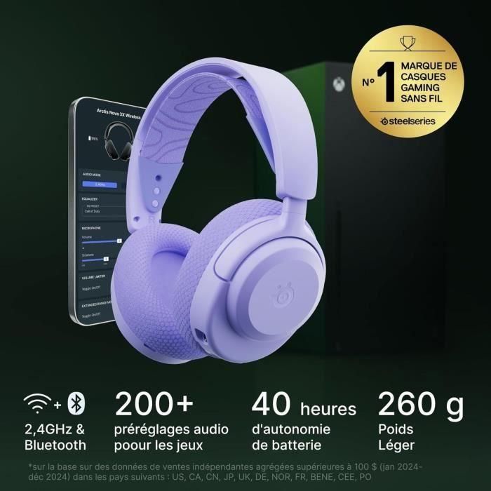 Steelseries AAATQ10787 Auriculares Inalámbricos Gaming Arctis Nova 3XW - 2.4 GHz & Bluetooth - Batería 40h 4